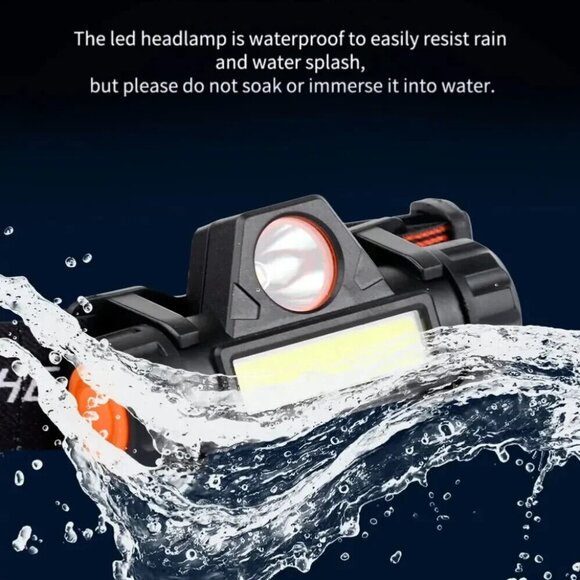 Rechargeable LED Headlamp, Waterproof Flashlight with Magnetic Lightweight, - Picture 7 of 9
